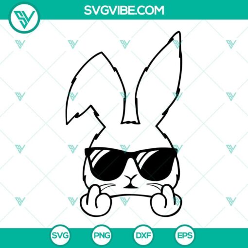 bunny with sunglasses svg bunny with glasses svg funny easter svg middle finger svg adult easter shirt svg 10 mockup