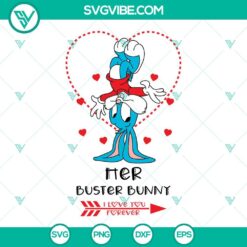 Cartoons, SVG Files, Valentine's Day, Buster Bunny And Babsy Bunny SVG File, 1