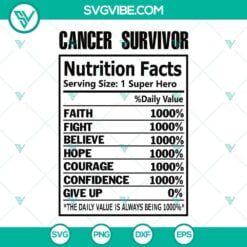 Awareness, Cancer, SVG Files, Cancer Survivor SVG Files, Nutrition Facts SVG 6