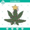 Cannabis-themed Christmas tree and lights SVG file for holiday crafts with marijuana leaves and pot motifs.