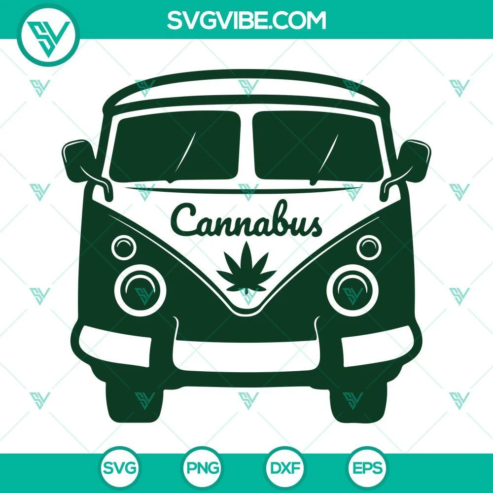 Cannabis, SVG Files, Cannabus SVG Images, Hippie Van Marijuana SVG Files, 1