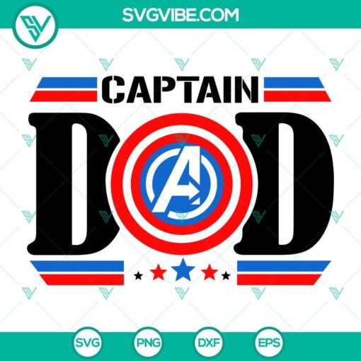 captain dad superhero dad funny svg captain america dad father s day svg png eps dxf pdf cricut file mockup