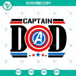 Fathers Day, SVG Files, Captain Dad SVG Images, Captain America Shield SVG 2