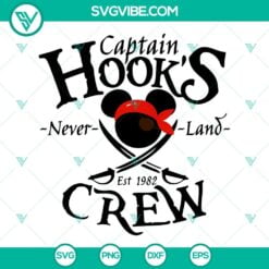 captain hook neverland crew svg mickey minnie pirates svg disneyland svg png dxf eps cut files 8 mockup