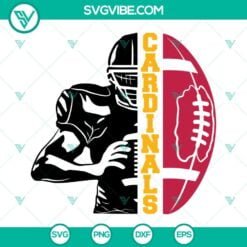 Football, Sports, SVG Files, Cardinals Football Half Player SVG Files, 2