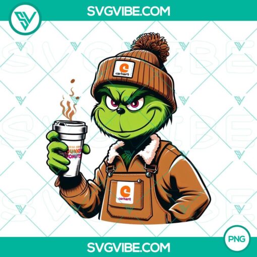 carhartt grinch dunkin donuts png grinch coffee christmas png mockup