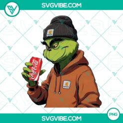 Carhartt Vintage Grinch With Coca Cola PNG file, Grinch Christmas PNG image featuring a festive Grinch design with Coca Cola branding.