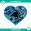 Carolina Panthers heart Valentine PNG file designs with team logo, perfect for sports fans on Valentine's day.