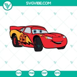 Disney, SVG Files, Cars Lightning Mcqueen 95 SVG File PNG DXF EPS Cricut 2