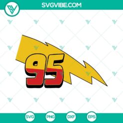 Lightning McQueen 95 SVG PNG DXF EPS files for digital crafting. Great for car-themed projects.