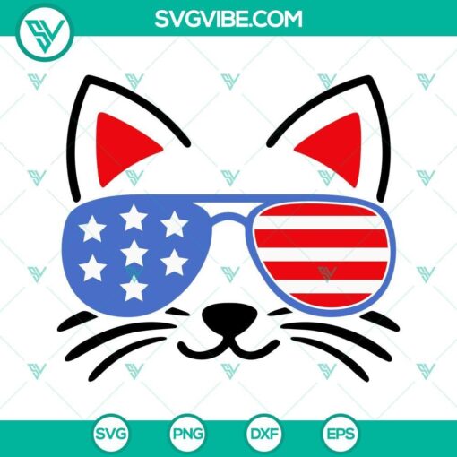 cat with american flag sunglasses svg patriotic cat svg funny 4th of july cat lover svg 10 mockup