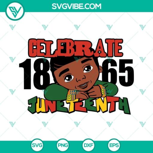 celebrate 1865 juneteenth svg cute black african american kids svg afro boy juneteenth svg 9 mockup