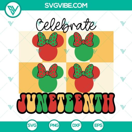 celebrate juneteenth minnie mouse svg afro kid svg cute disney juneteenth girl svg png dxf eps 4 mockup