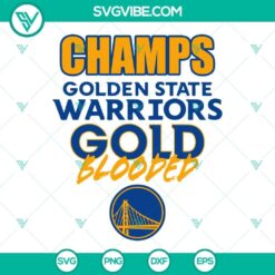 Golden State Warriors SVG logo in gold, Gold Blooded SVG design. Ideal for sports fans, Golden State supporters.