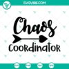 Chaos Coordinator SVG bundle with heart and funny mom designs for download. Ideal for crafting projects.