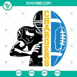 Chargers Football Half Player SVG Images, Chargers Team SVG Download, Half