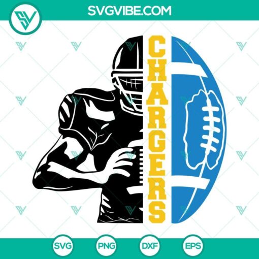 chargers football half player svg chargers team svg half football half player svg football season svg 6 mockup