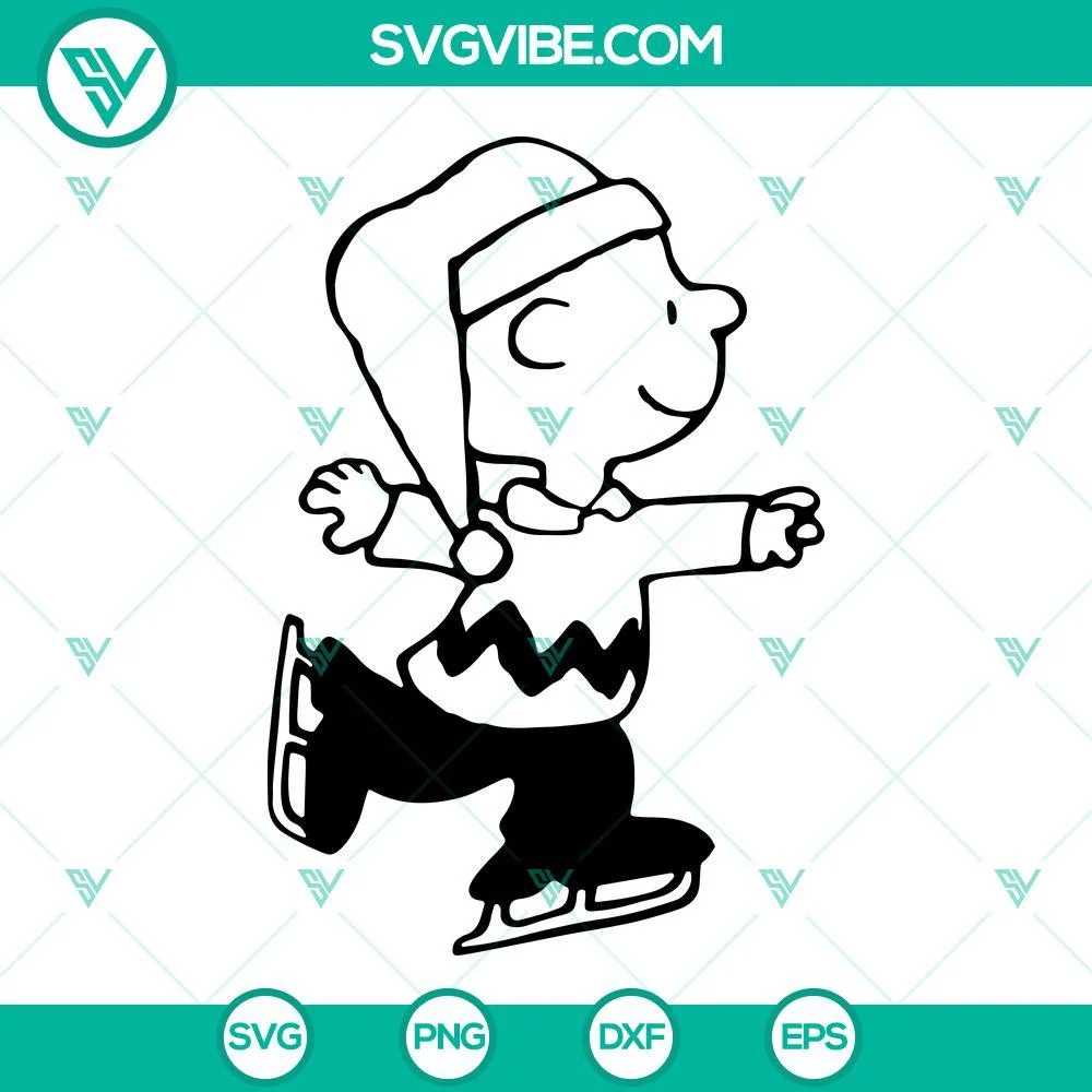 Cartoons, Christmas, SVG Files, Charlie Brown Ice Skating SVG Files, Peanuts 1