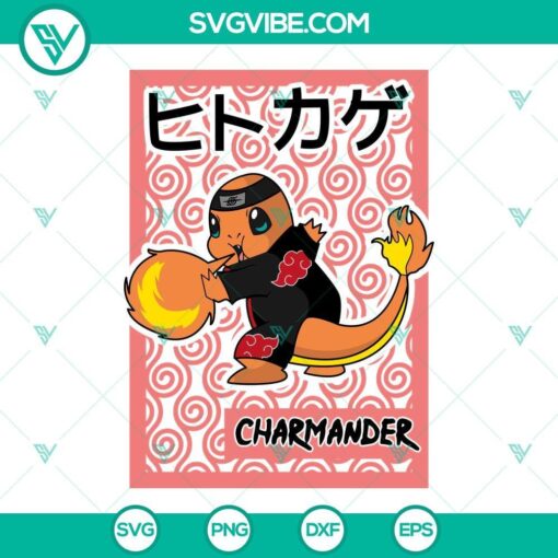 charmander akatsuki svg pokemon svg naruto svg png dxf eps 6 mockup