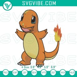 Anime Embroidery Designs, Embroidery Designs, Charmander Embroidery Designs, 4