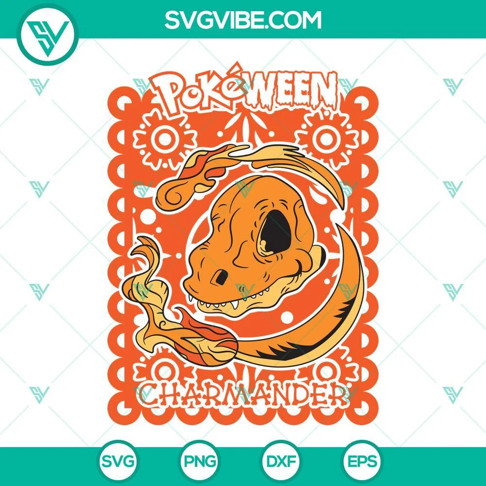 Anime, Halloween, SVG Files, Charmander Pumpkin Halloween SVG File, Pokemon SVG 1