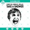 Check In Unpack Relax Take A Shower SVG images in PNG, DXF, and EPS formats for cutting machines, featuring travel, relaxation, and shower themes.
