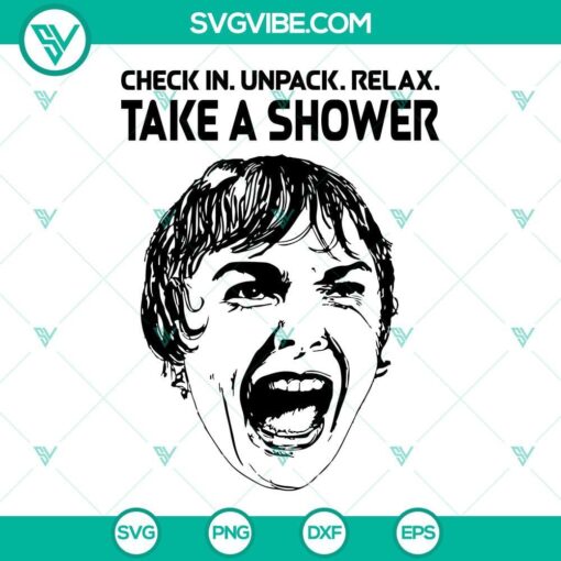 check in unpack relax take a shower svg png dxf eps cut files 4 mockup