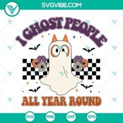 Disney, Halloween, SVG Files, Checkerboard Bluey Halloween SVG File, I Ghost 2