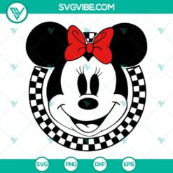 Disney, SVG Files, Checkered Minnie SVG Download, Minnie Mouse Head SVG Images, 2