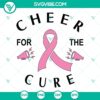 Cheer For the Cure Breast Cancer Awareness Cheerleader SVG Download - Pom-pom waving cheerleader design in support of breast cancer awareness.