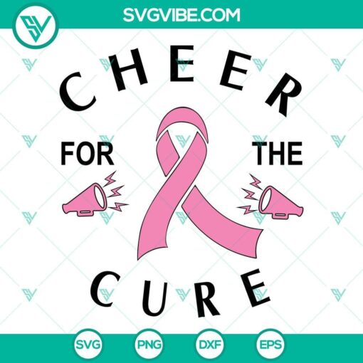 cheer for the cure svg breast cancer awareness cheerleader svg png dxf eps cricut cut file 9 mockup