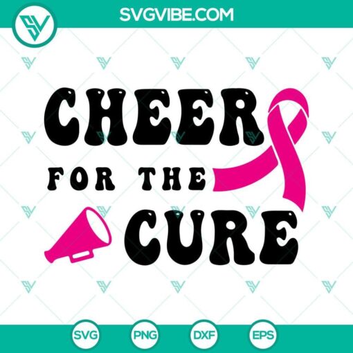 cheer for the cure svg breast cancer awareness svg cheerleading svg cheerleader svg png dxf eps cricut silhouette 2 mockup