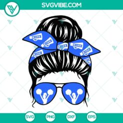 Mom, SVG Files, Cheer Mom Messy Bun SVG Download, Cheerleader SVG Files PNG DXF 17