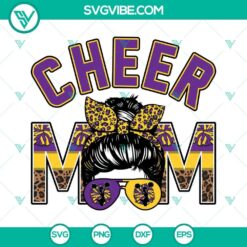 Cheer Mom Purple And Yellow Gold SVG Files, Leopard  Cheer Mom SVG Download
