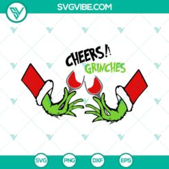 Christmas, SVG Files, Cheers Grinches SVG File, Grinch Hand With Wine Glass SVG 15