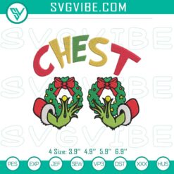 Christmas Embroidery Designs, Embroidery Designs, Chest Grinch Hand Christmas 21