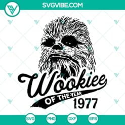 Movies, SVG Files, Chewbacca Wookiee 1977 SVG Download, Star Wars Movies VG PNG 11