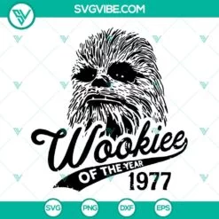 Movies, SVG Files, Chewbacca Wookiee 1977 SVG Download, Star Wars Movies VG PNG 2