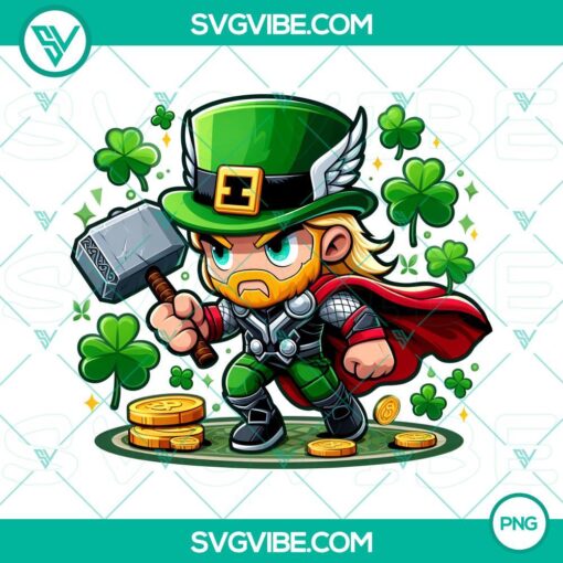 chibi baby thor marvel st patrick day png thor shamrock 4 leaf clover png mockup 1