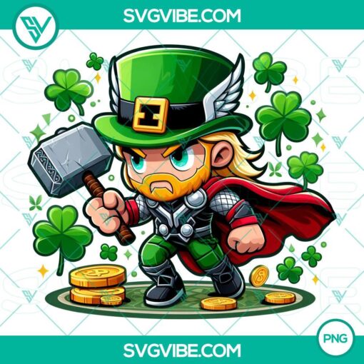 chibi baby thor marvel st patrick day png thor shamrock 4 leaf clover png mockup