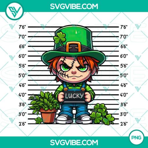 chibi chucky horror killer png lucky chucky shamrock 4 leaf clover png mockup 1