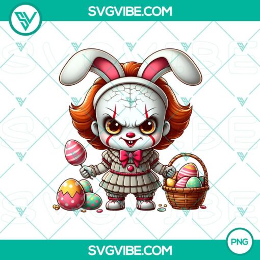 chibi horror movie character happy easter day png bundle mockup