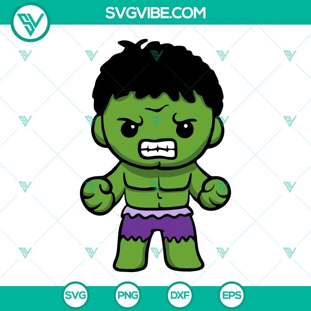 Movies, SVG Files, Chibi Hulk SVG Images, Hulk SVG Files, The Incredible Hulk 1