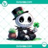 Chibi Jack Skeleton and Happy Patrick Day PNG files with shamrock design, great for St. Patrick's Day digital projects.