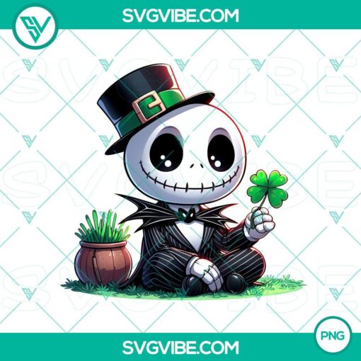 chibi jack skeleton shamrock png jack skeleton happy patrick day png mockup