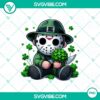 Chibi Jason Patrick Day and Jason Voorhees Shamrock PNG images for St. Patrick's Day. Cute cartoon design with horror character and shamrock elements.