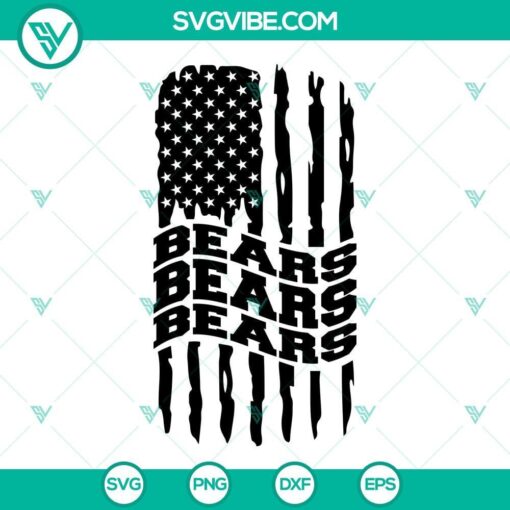 chicago bears american flag svg bears football svg png dxf eps cut files 1 mockup