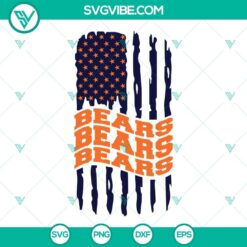 Chicago Bears American Flag SVG Download, Bears Football SVG Images PNG DXF EPS 2