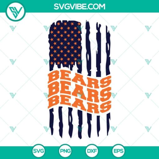 chicago bears american flag svg bears football svg png dxf eps cut files 5 mockup