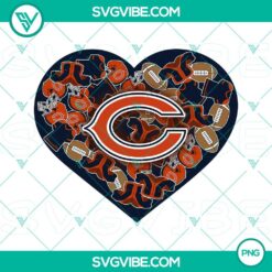 Chicago Bears Heart Valentine PNG Download File Designs